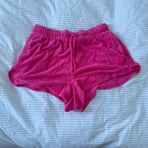 Hot Pink Terry Lounge Shorts